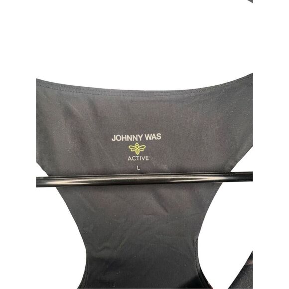 Johnny Was Bee Active Floral Pattern Cross Back Sports Bra/Tank - Picture 3 of 5
